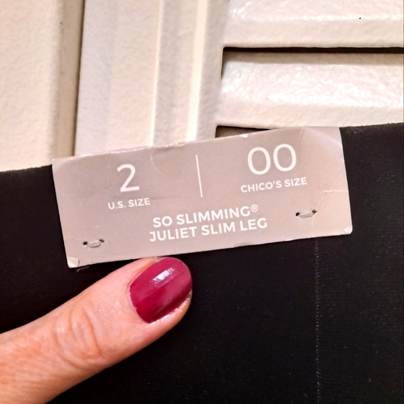 Chico's Juliet So Slimming Black Velvet Ankle Pant Size 2 - Picture 11 of 11